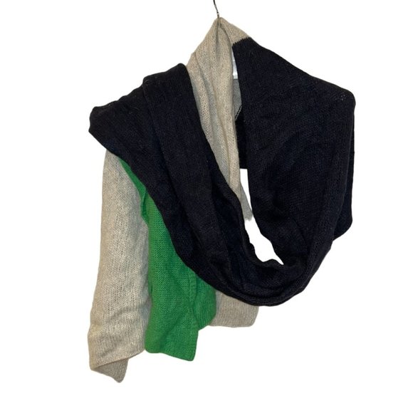 j. crew as new green Rugby Stripe lightweight super long scarf wide shaw… - Picture 2 of 4